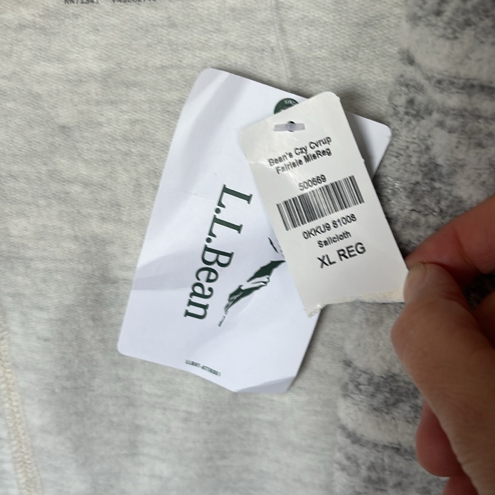 NWT L.L. Bean Fair Isle Open Front Hooded Cardigan - Women’s, XL Reg - Picture 8 of 11